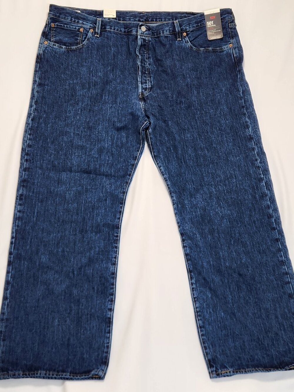Levi's 501 Original Fit Dark Indigo Blue Jeans Button Fly Mens 50x33 NWT